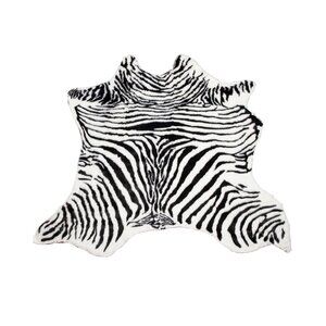 Luxe Home Decor Classic Faux Hide Rug | 1-Piece | zebra blk/wht | 4.25'x'5